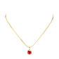 18K Gold Dipped Stainless Steel CZ Round Pendant Necklace