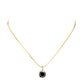 18K Gold Dipped Stainless Steel CZ Round Pendant Necklace