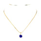 18K Gold Dipped Stainless Steel CZ Round Pendant Necklace