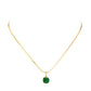 18K Gold Dipped Stainless Steel CZ Round Pendant Necklace
