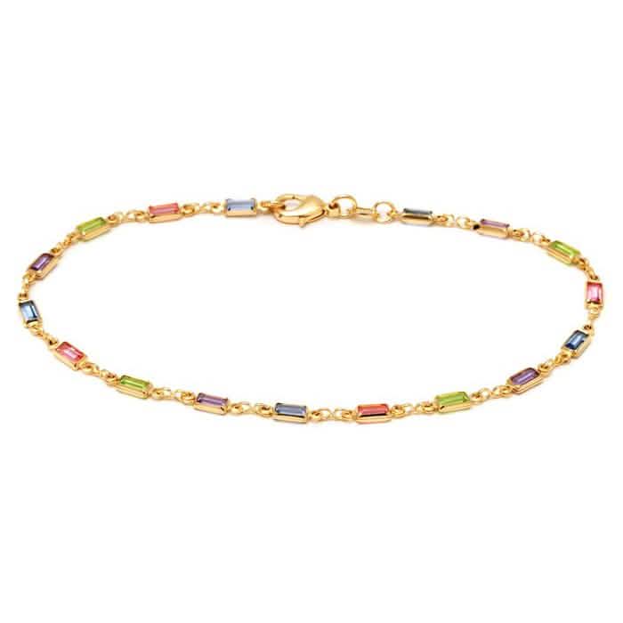 Tobillera de oro de 18 quilates hecha con elementos de Swarovski