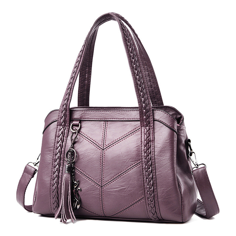 Women's Large Capacity Mom Portable Soft Leather Bags