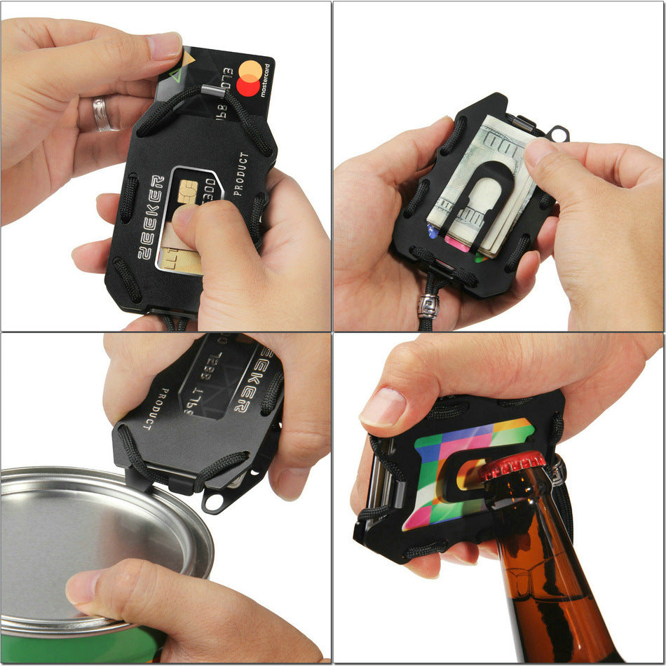 Metal Clamp Large Capacity Stainless Steel Card Holder