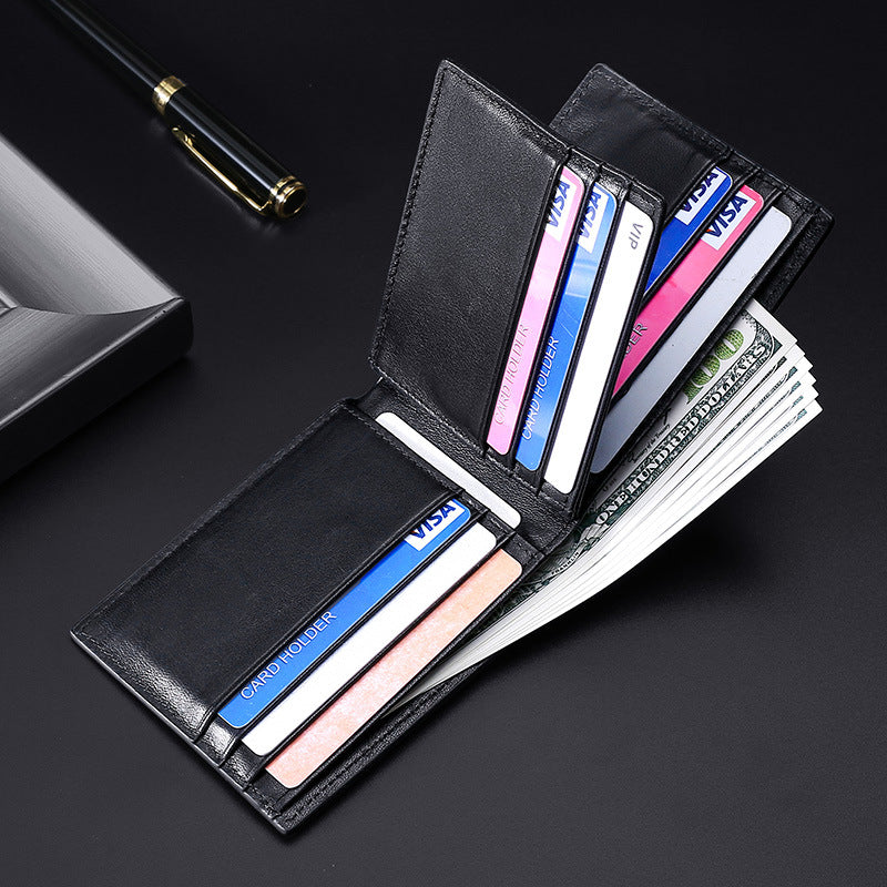Men's Genuine Leather Oil Wax Dollar Cowhide Men's Wallets