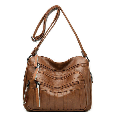 Women's Mother Simple Fashion Soft Leather Large Crossbody Bags
