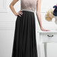 Cinderella Divine 1968 A-Line Chiffon Dress  Pleated V Neck