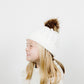 Organic Cotton Kids Beanie & Scarf Set | Chunky Knit Pom Pom Winter Set