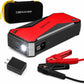 Arrancador de coche portátil DBPOWER Peak 3000A 18000mAh (hasta 8.0L de gasolina, motor diésel de 6.0L) con puerto de carga inteligente, brújula, pantalla LCD y luz LED (negro/rojo)