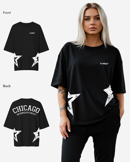 G West Womens Oversized Chicago Arch Logo Tee