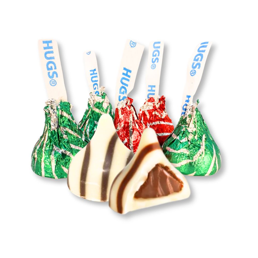 Hershey's Hugs – Milk Chocolate Kisses Hugged by White Creme – Bulk Value Bag