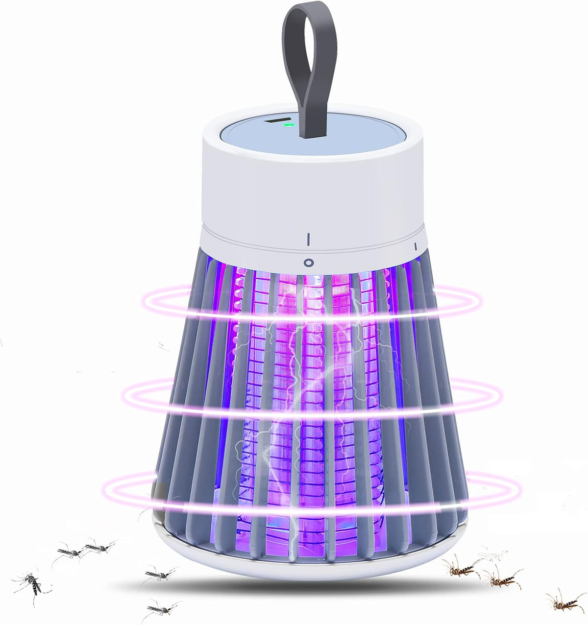 Mosquito Zapper, Rechargeable Bug Zapper with Safety Grid for Home and Camping, USB Charging Cordless Design, Purple Light Insect Killer for Indoor Outdoor Patio