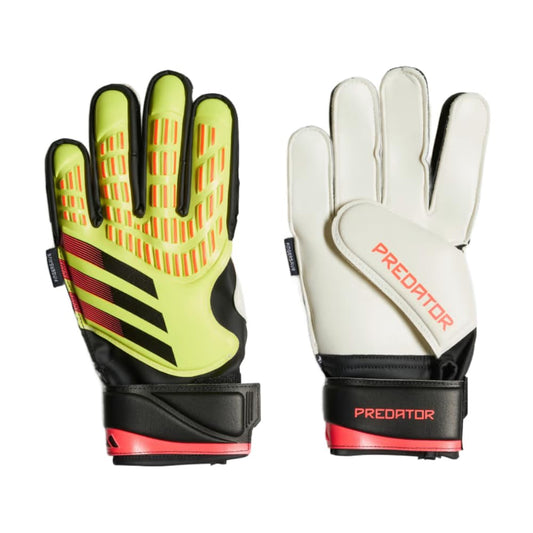 adidas Guantes de Portero Unisex para Niño Fingersave Predator Match Amarillo Solar/Negro/Rojo Solar 5