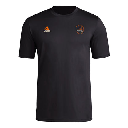 adidas Mens Short Sleeve Pre-Game T-Shirt Black/Houston Dynamo XX-Large