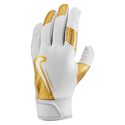 Nike Guantes de bateo Hyperdiamond 2.0 para adulto Blanco | Oro | Blanco Mediano