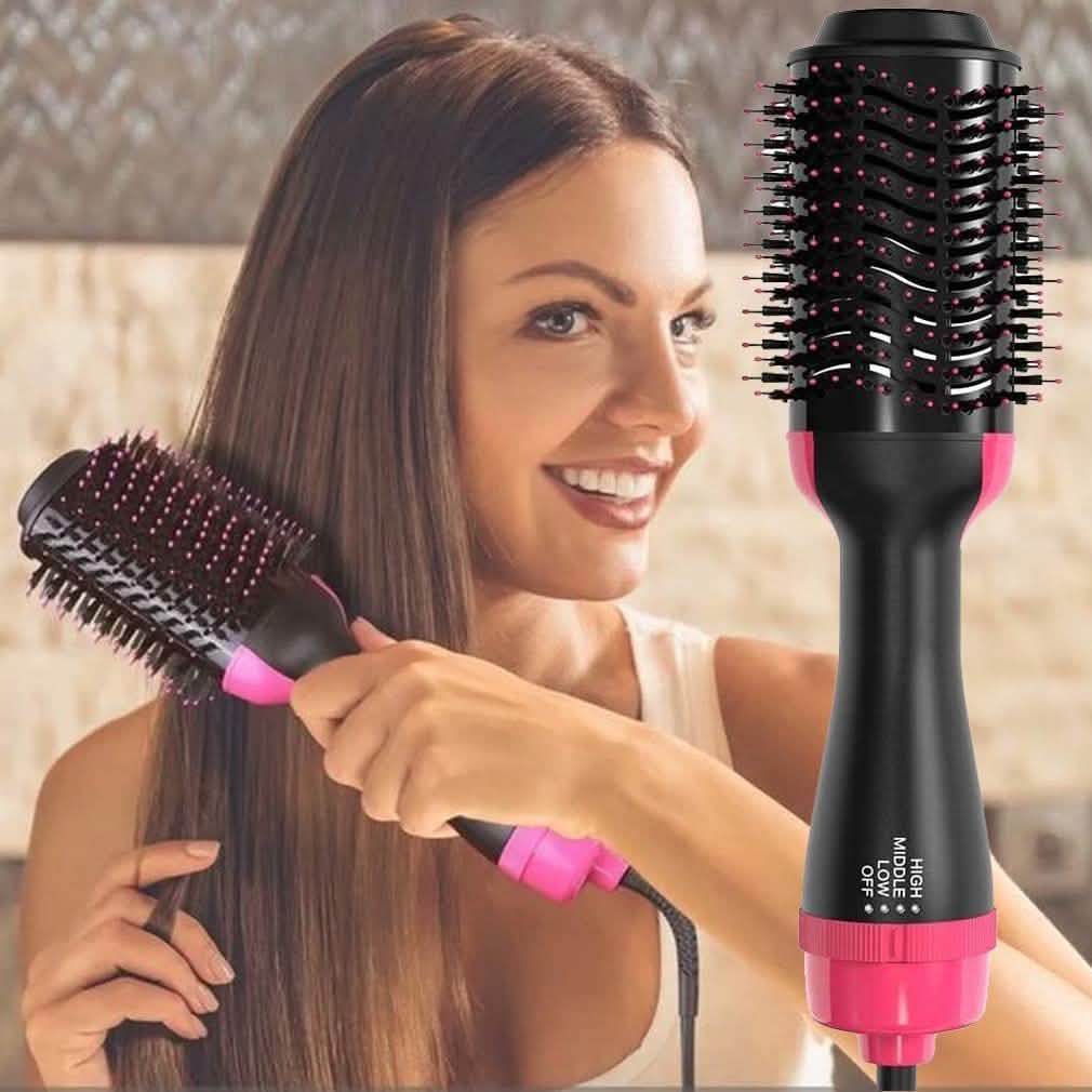Secador de pelo 2 en 1 Voluminizador Cepillo de aire caliente Peine rizador