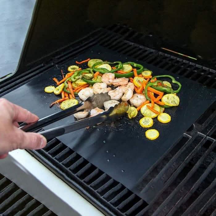 Paquete de 2: Tapetes Reutilizables Antiadherentes Resistentes al Calor para Parrilla