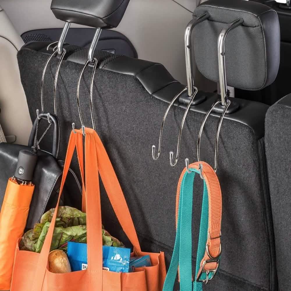 Paquete de 2: Gancho colgador para reposacabezas de asiento de coche
