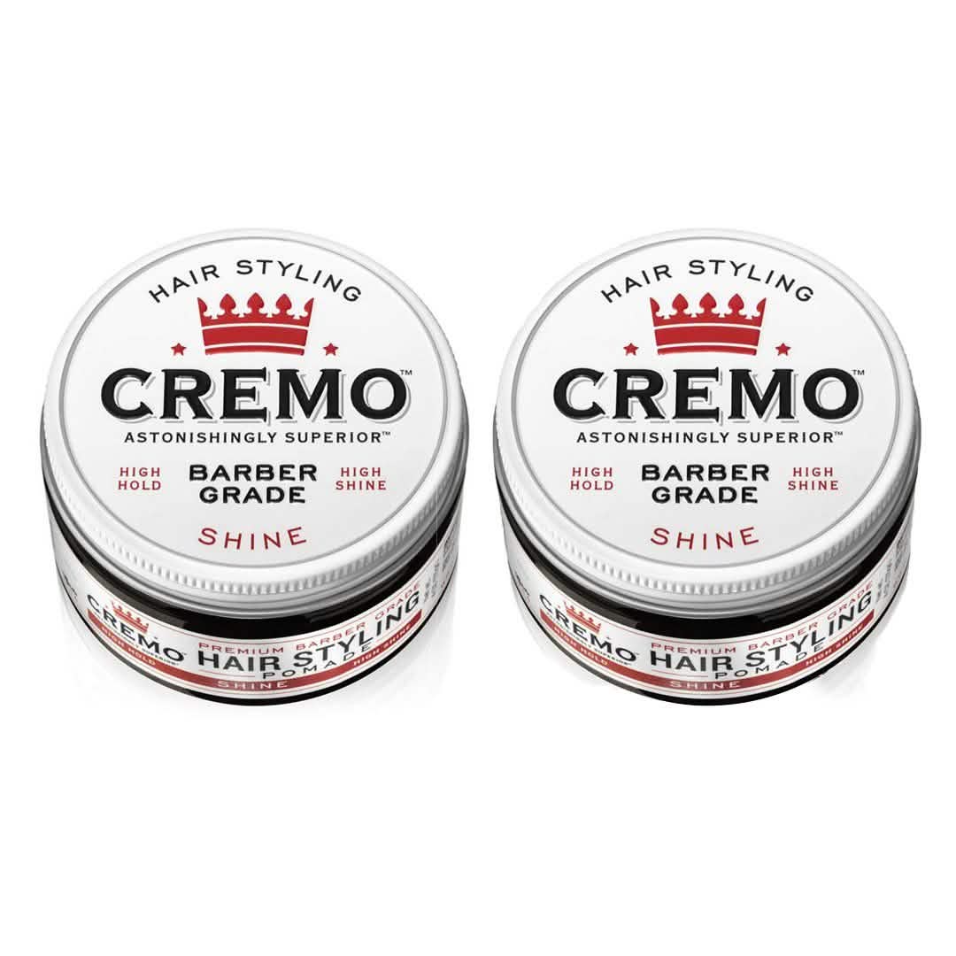 Paquete de 2: Pomada para el Cabello Cremo Premium de Grado Barbero 4oz, Brillo