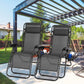 Paquete de 2: Silla reclinable plegable de gravedad cero con bandeja lateral doble