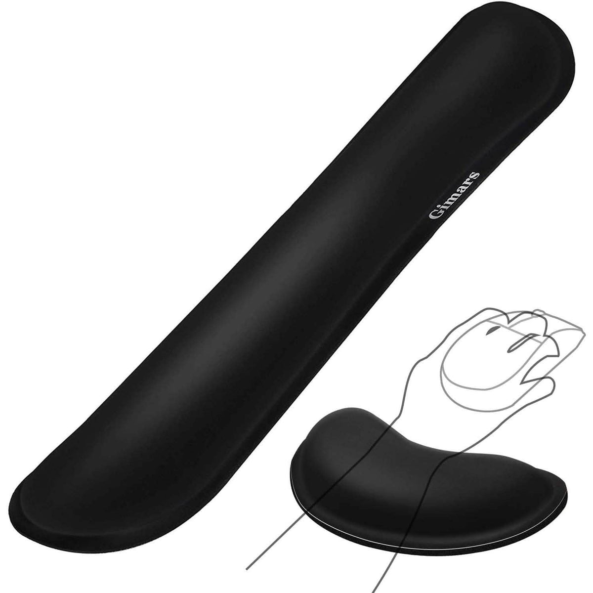 Paquete de 2: Gimars Juego mejorado y ampliado de reposamuñecas para teclado con relleno de gel y espuma viscoelástica