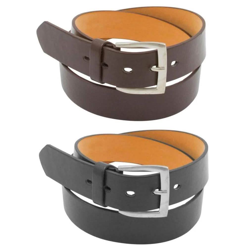 Paquete de 2: Cinturones sólidos para hombre en negro y marrón