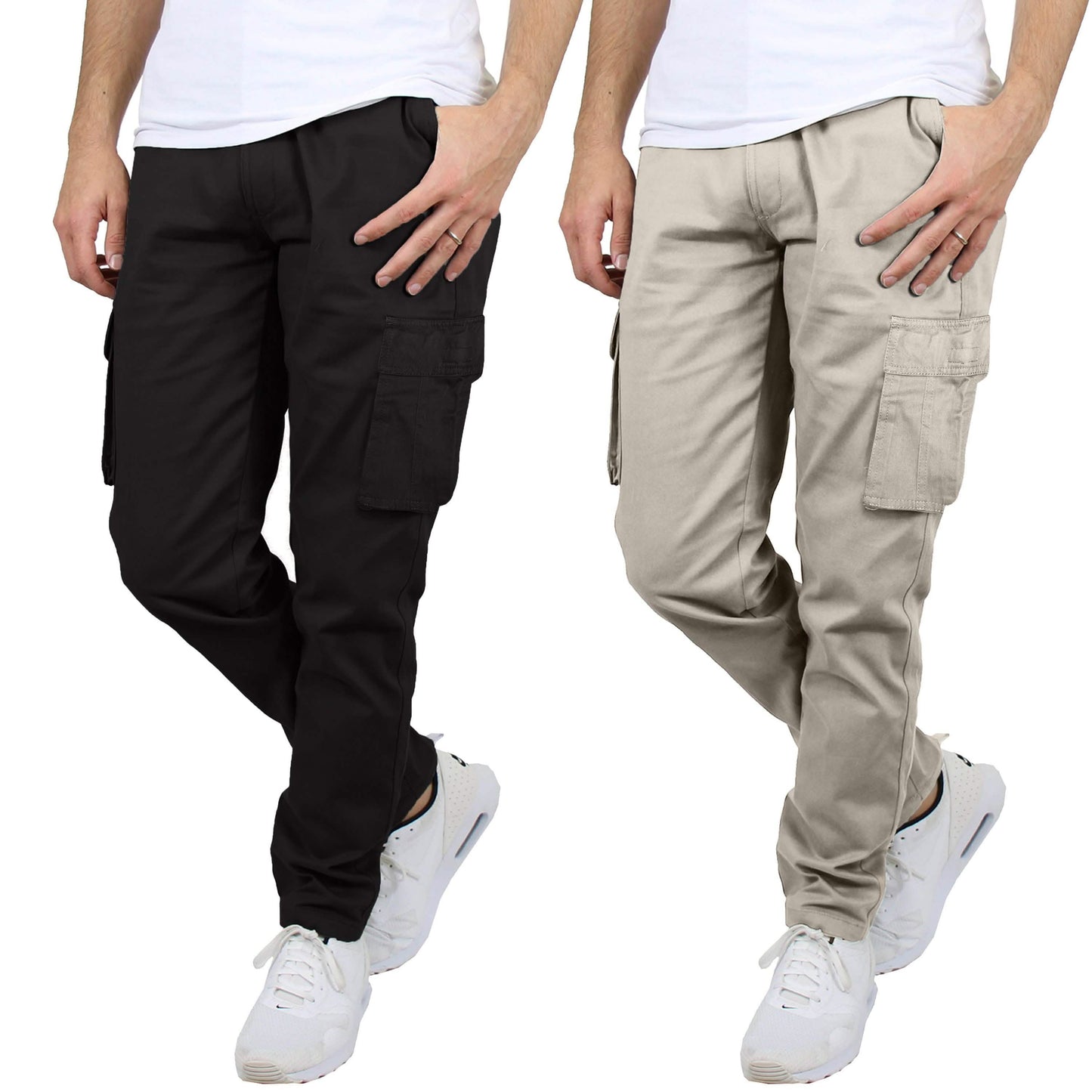 Paquete de 2: Pantalones Cargo de Algodón para Hombre con Cinturón