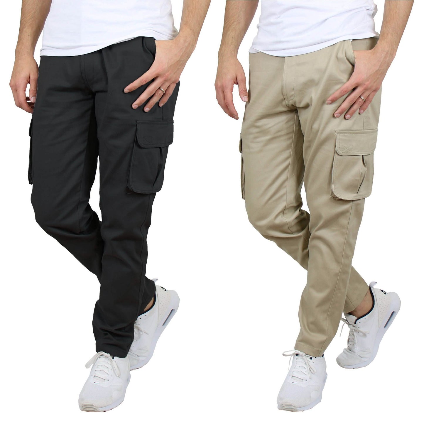 Paquete de 2: Pantalones Cargo Elásticos de Algodón Flex para Hombre