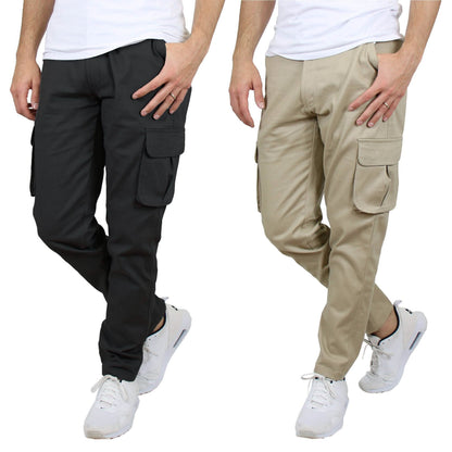 Paquete de 2: Pantalones Cargo Elásticos de Algodón Flex para Hombre