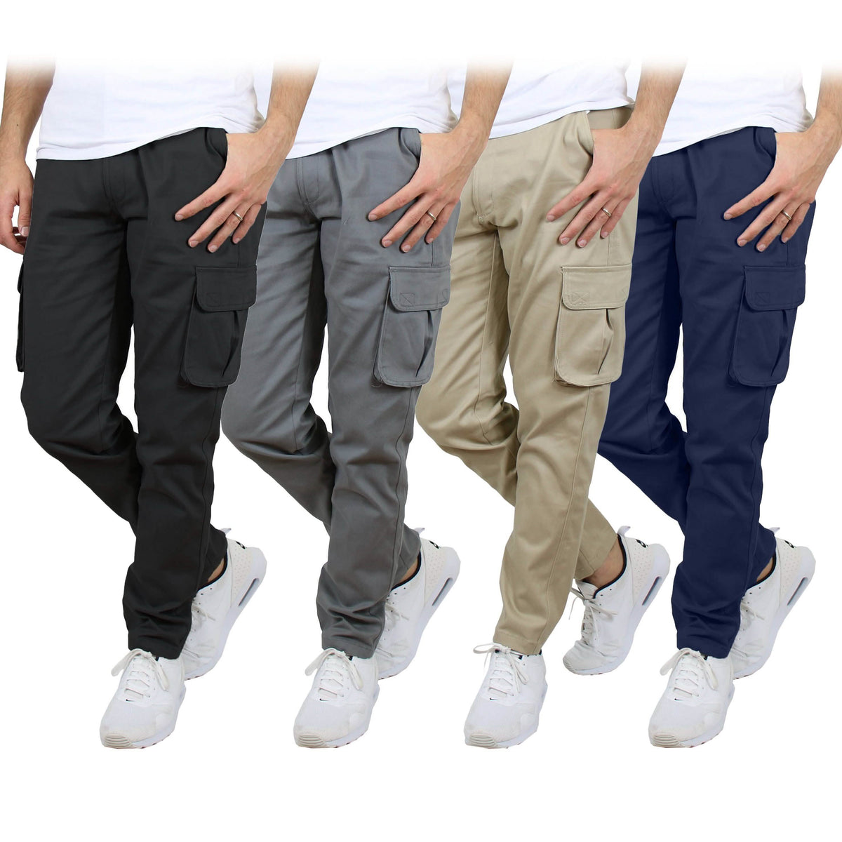 Paquete de 2: Pantalones Cargo Elásticos de Algodón Flex para Hombre