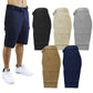 Paquete de 2: Pantalones cortos cargo elásticos de algodón para hombre con cinturón