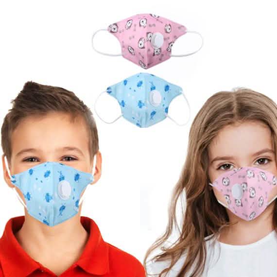 Paquete de 2: Mascarilla Respiratoria de Seguridad Protectora Multicapa para Niños