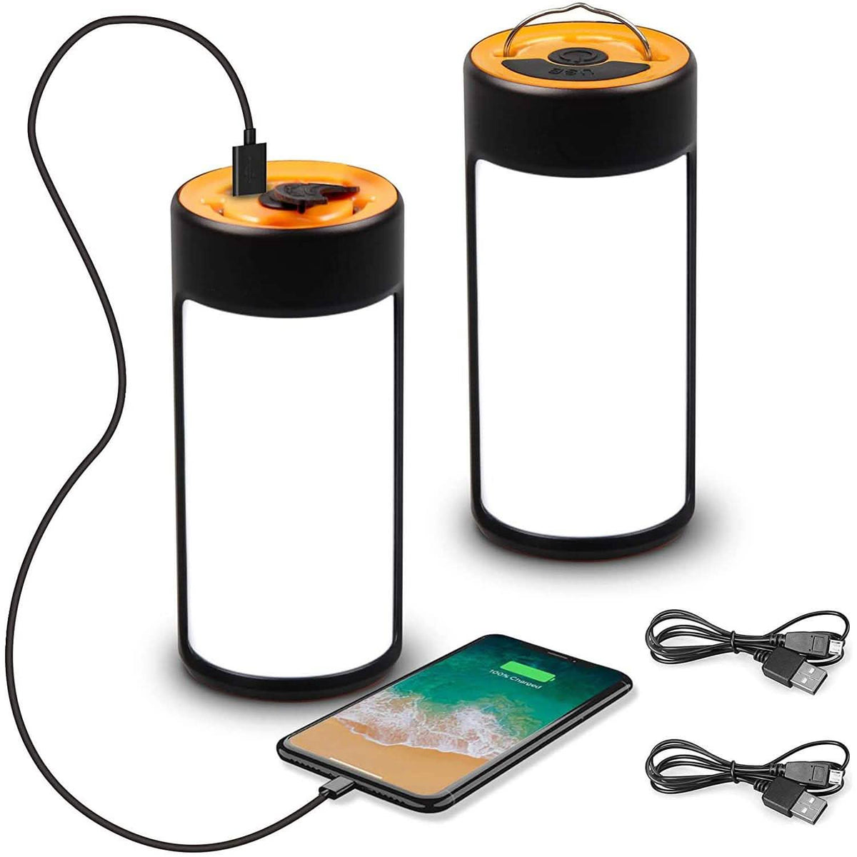 Paquete de 2: Linterna de camping LED recargable