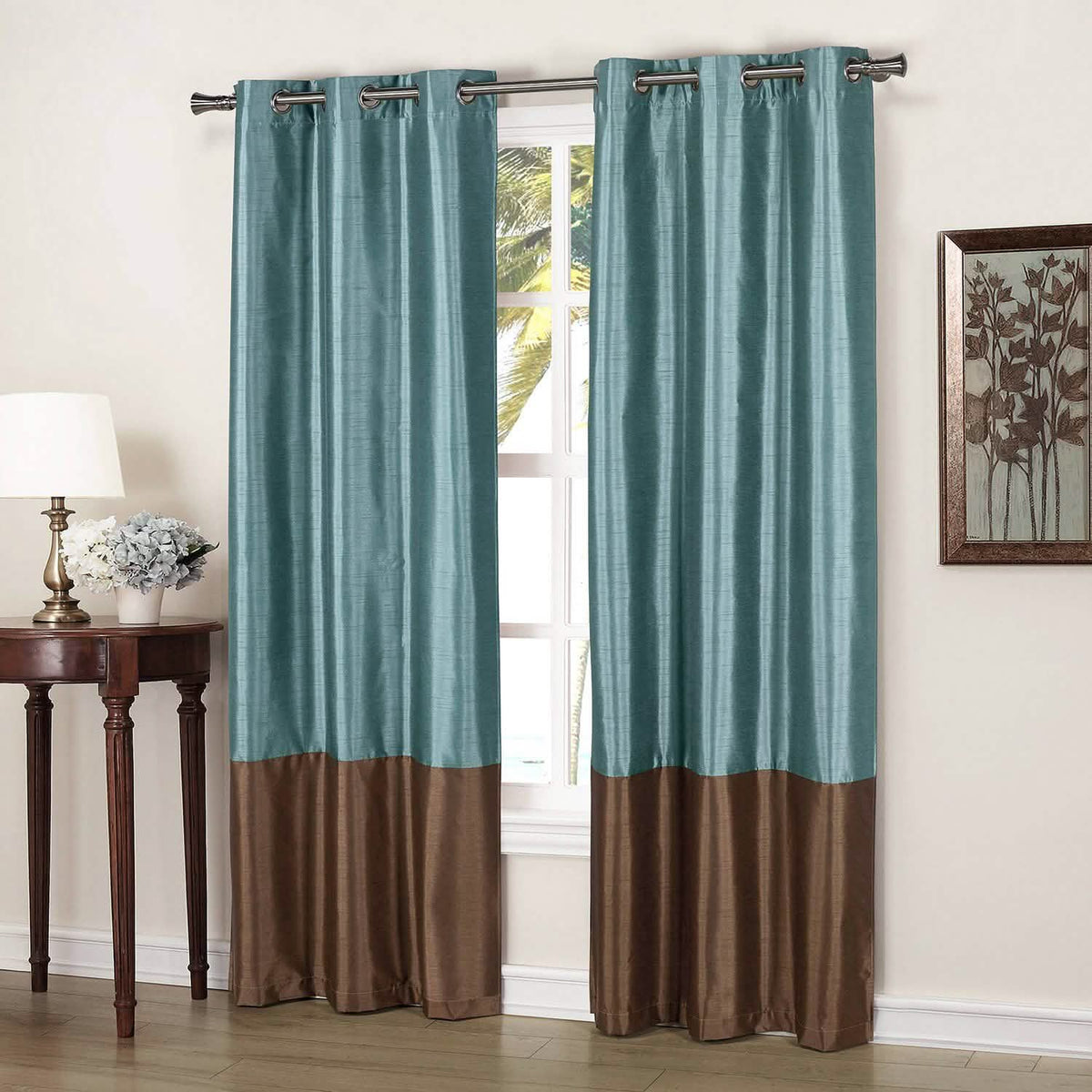 Paquete de 2: Juego de cortinas opacas con aislamiento térmico de rayas para ventana