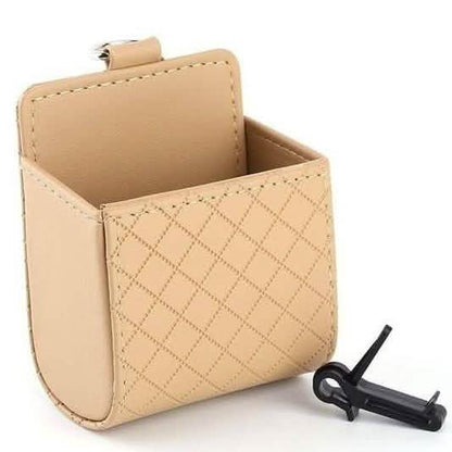 Paquete de 2: Bolsa universal de piel sintética para teléfono móvil para coche, salida de aire, monedero