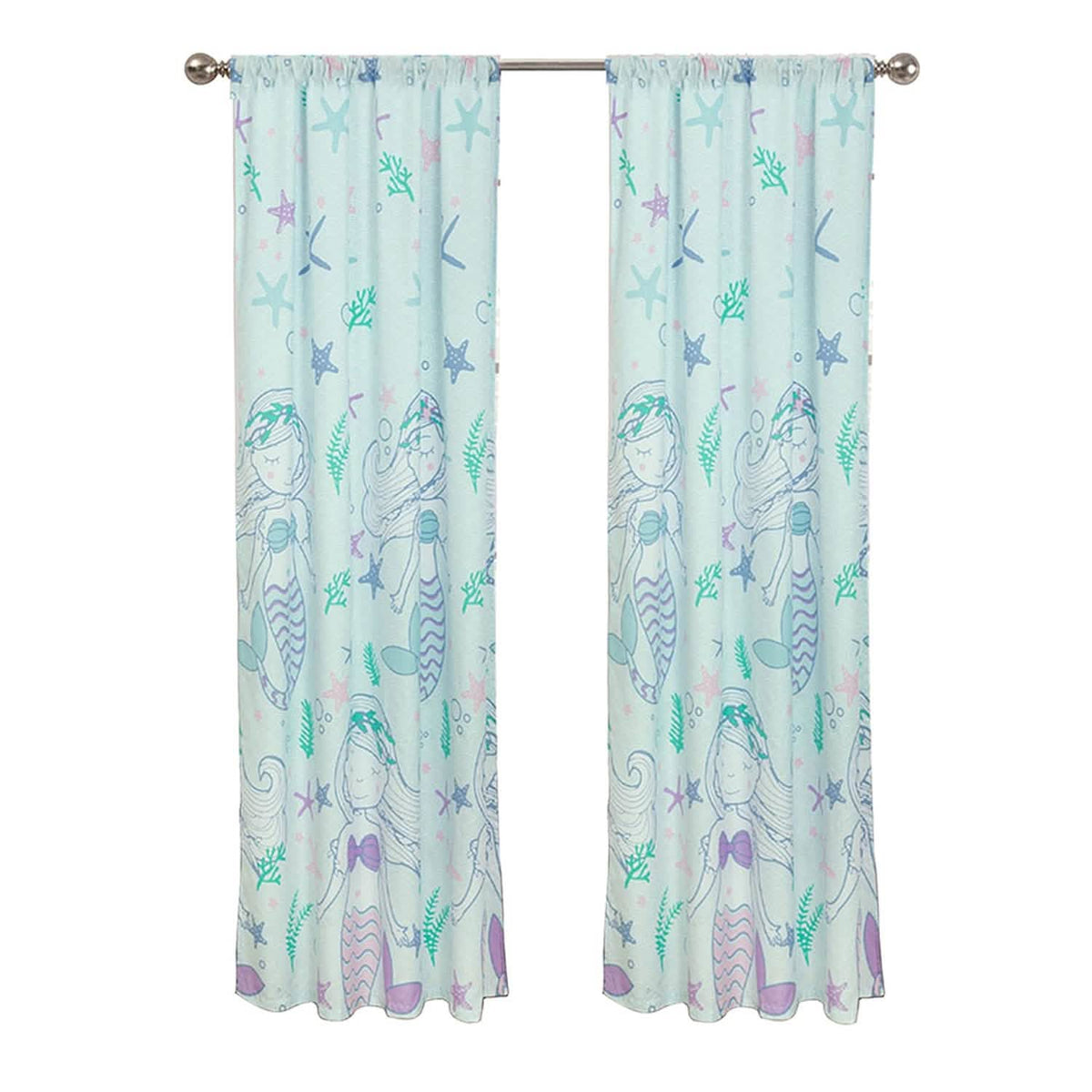 2-Piece Set: Kidz Mix Mystical Mermaid Window Panel Pair