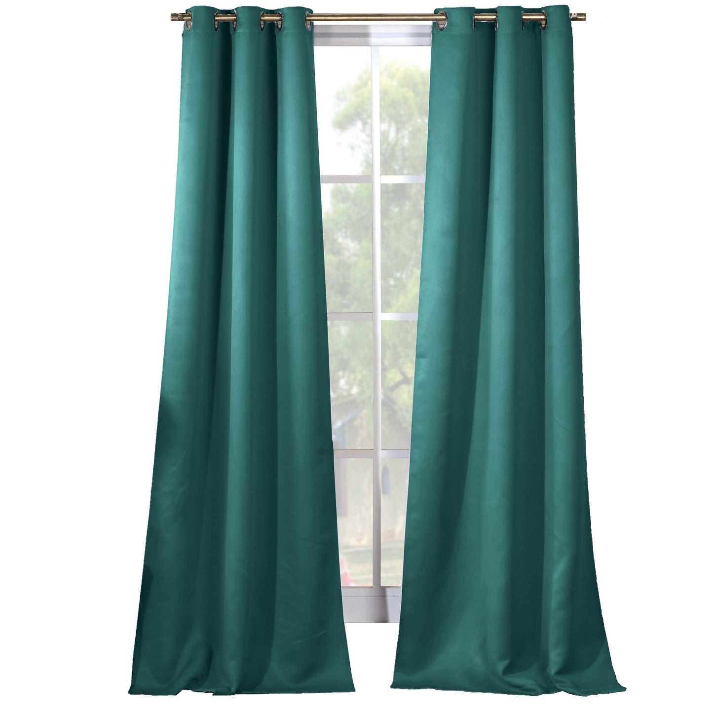 Juego de 2 piezas: Panel de cortina de ventana térmica opaca lisa con ojales