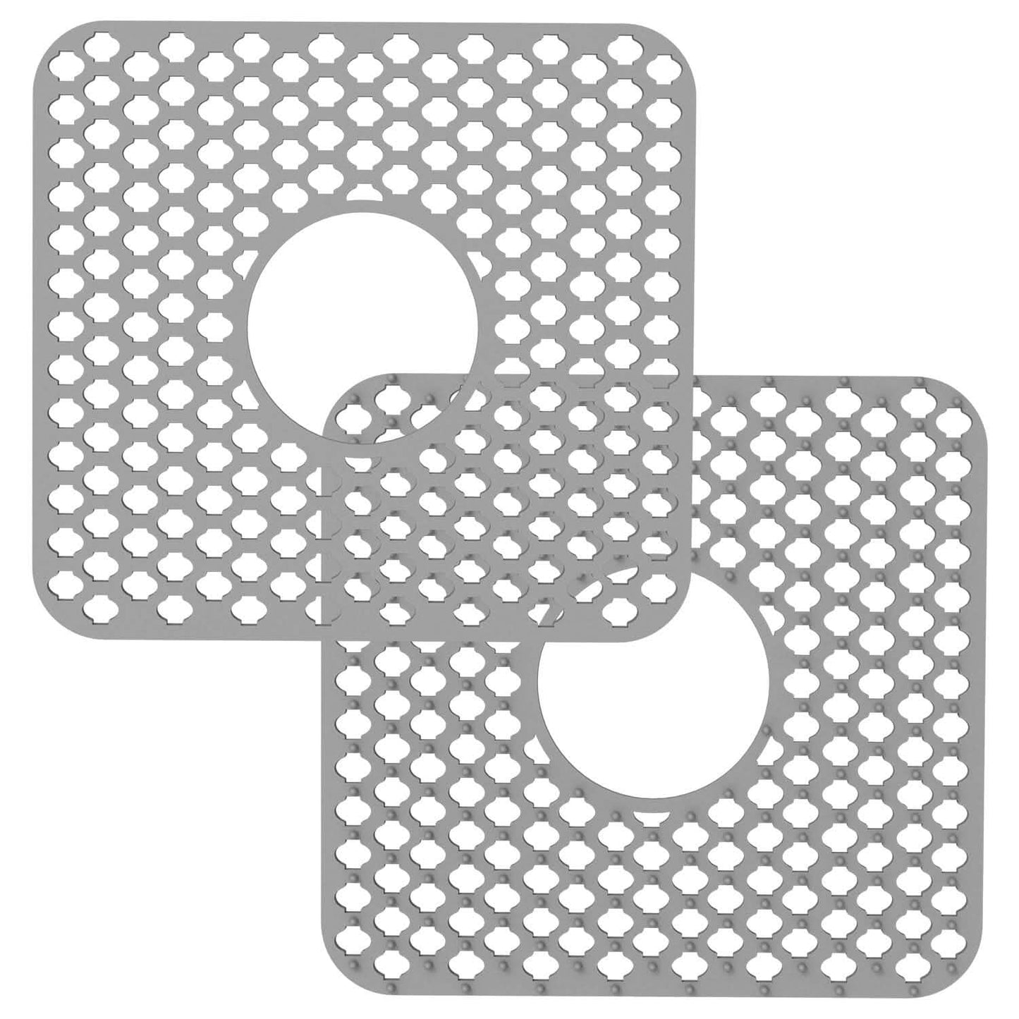 Juego de 2 piezas: Protector de fregadero de silicona con rejilla y orificio de drenaje central