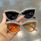 2 piezas: Gafas de sol ojo de gato con pedrería brillante