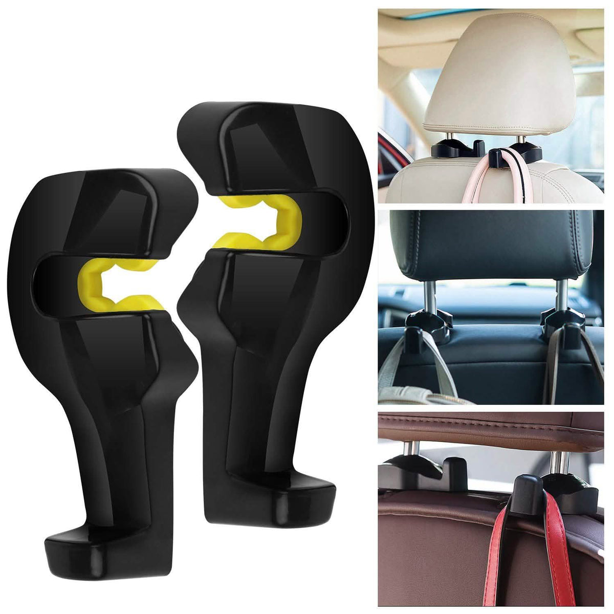 2 piezas: colgador para reposacabezas de coche