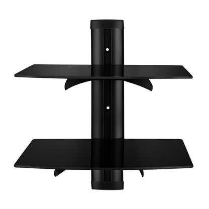 Estante de pared de doble cristal de 2 niveles