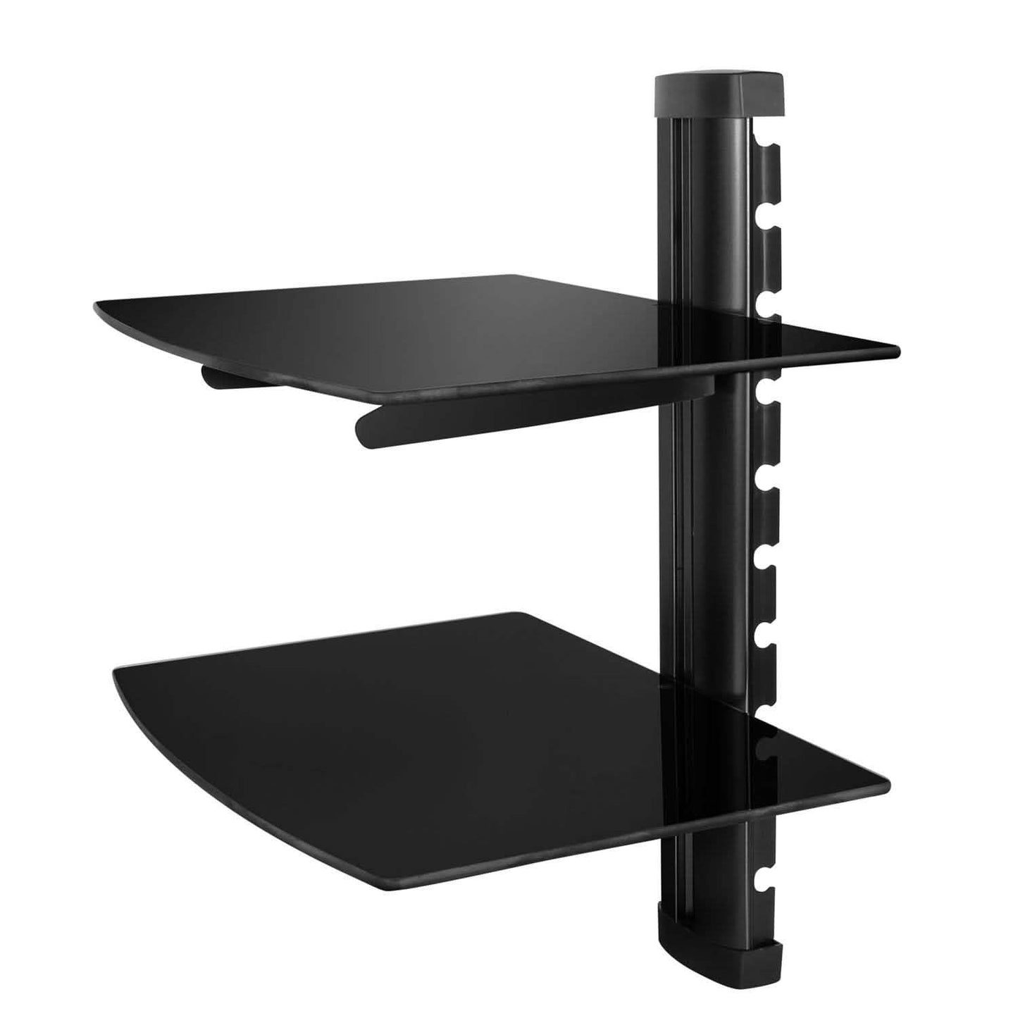 Estante de pared de doble cristal de 2 niveles