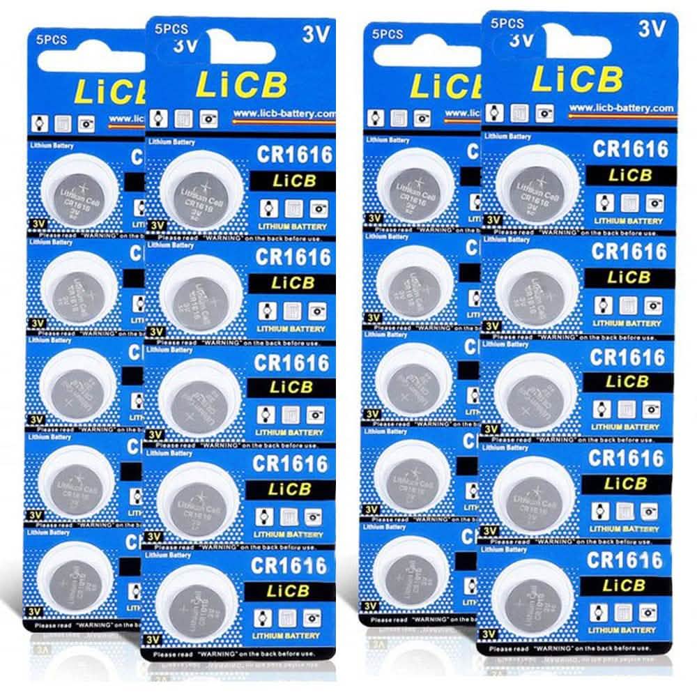 Paquete de 20: Pilas de Litio CR 1616 de 3V