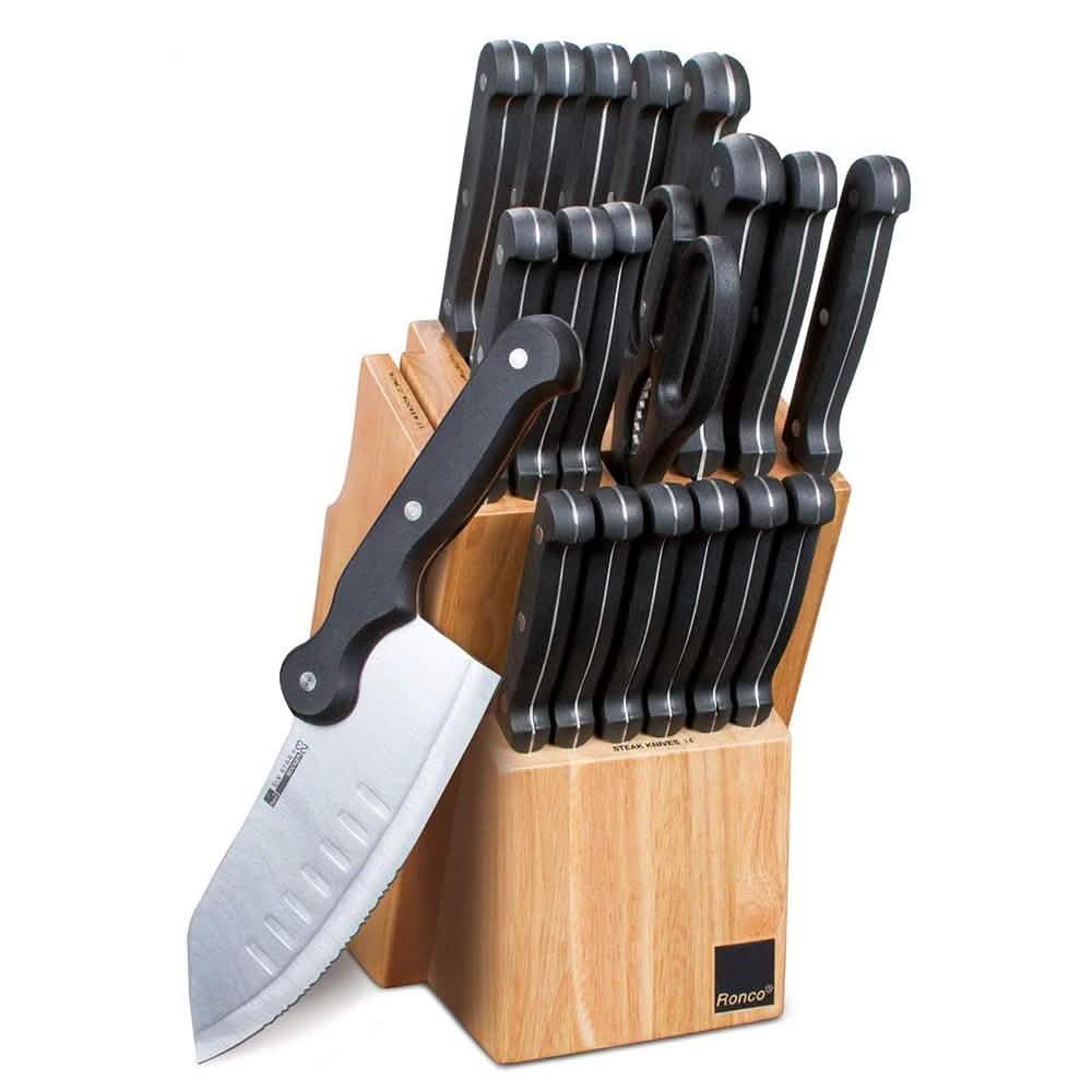 Juego de cuchillos de cocina profesional de 20 piezas con bloque para cuchillos