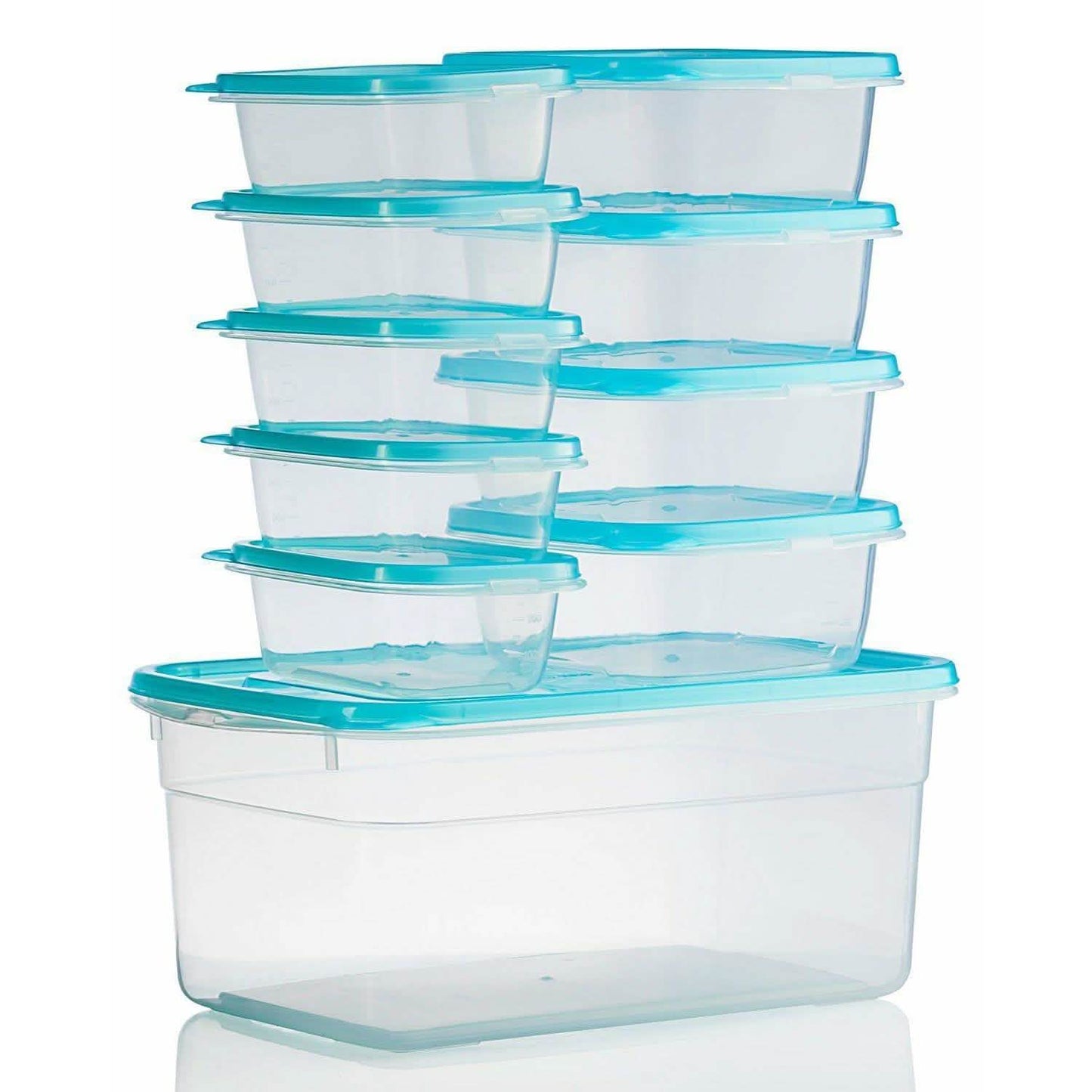 Juego de 20 piezas: recipientes Chef's Star reutilizables, sin BPA y aptos para microondas para preparación de comidas