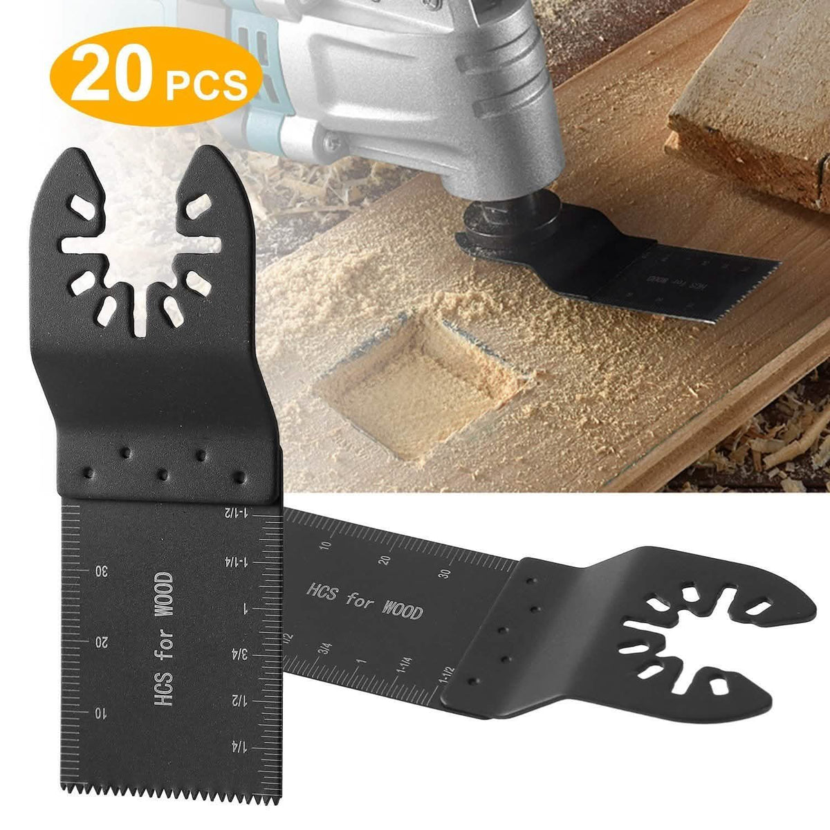 Juego de 20 piezas: Hoja de sierra de metal, cortador multiherramienta oscilante compatible