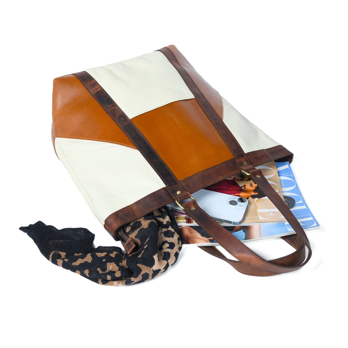Bolso de Piel Geométrico