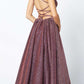 Juliet 204 Criss Cross Back Ball Gown Style Glitter Dress