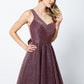 Juliet 205 Long One Shoulder Sleeveless Glitter Gown