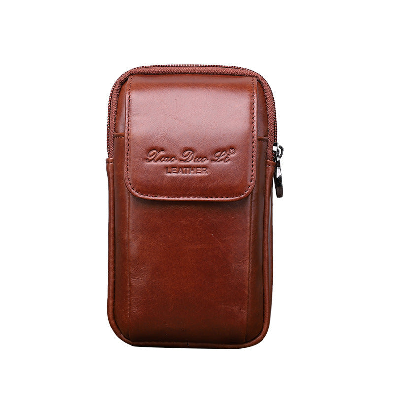 Men's Cowhide Leather Mini Cross Body Multifunctional Phone Bags
