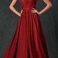 Juliet 205 Long One Shoulder Sleeveless Glitter Gown